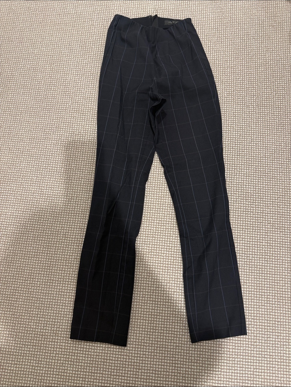 rag & bone Black Windowpane Straight-Leg Trousers